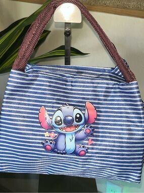 Stitch Blue Stripe insulated lunch bag or little mini bag!
